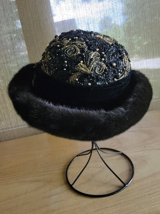 MINK CHURCH HAT BY DON ANDERSON IN BEAUTIFUL ORIGINAL NEIMAN MARCUS BOX main image 6
